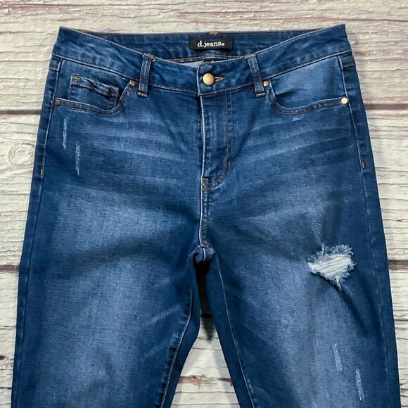 D Jeans Womens Jeans size 6 Dark Wash Crop Ankle x27" Frayed Hem Cotton Stretch - Picture 3 of 10